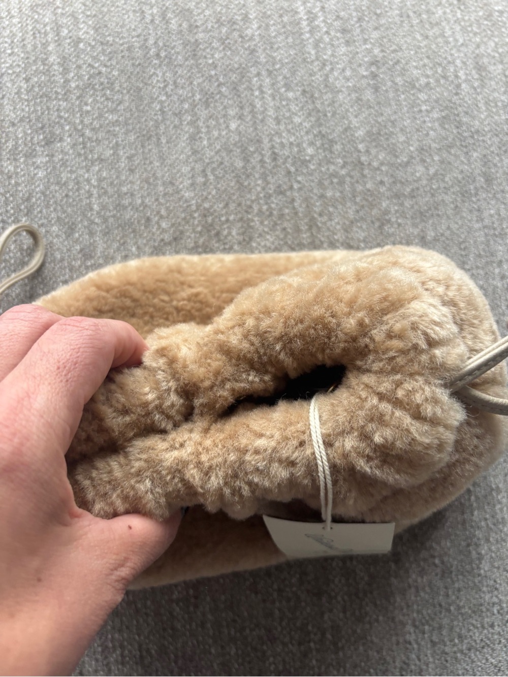 Universal Thread Tan Faux-Shearling Drawstring Mini Bag - Picture 5 of 11
